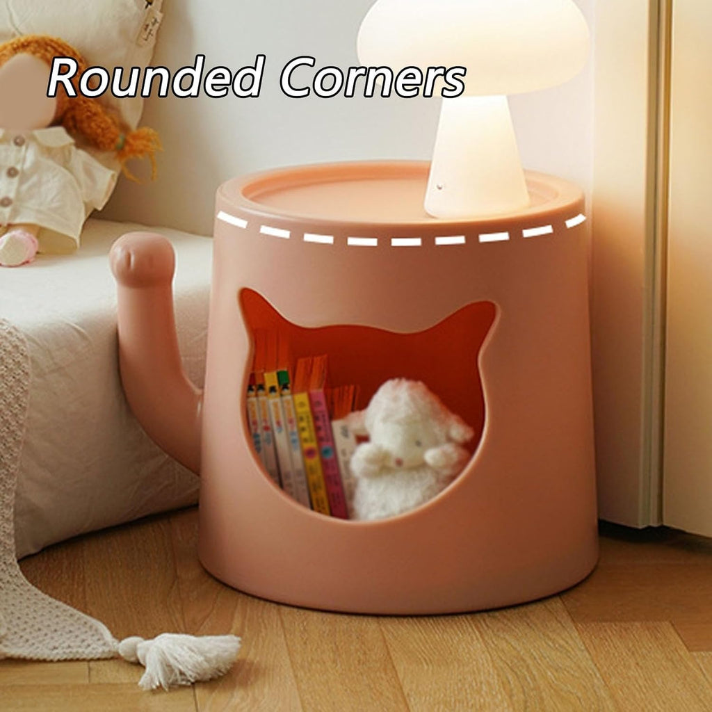 Side Table with Cat Nest Creative End Tables Accent Tables Nightstand Bedside Tables for Home Small Spaces Home Furnishing(Pink)