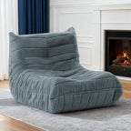 Bean Bag Chair for Adults, Giant Bean Bag Sofa Oversized Beanbag Chairs, Fireside Bean Bag Couch with High Density Sponge Filled Large Bean Bags Chair for Apartment Living Room Bedroom, Blue Grey
