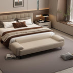 Modern Bed End Stool for Bedroom Bedside Hotel Sofa Light Luxury High-end Long Shoe Changing Entryway(Off-White,Small)