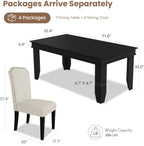 GarveeHome 7-Piece Farmhouse Dining Table Set for 6, Rectangular Wood Kitchen Table and 6 Upholstered Chairs with Padded Seats, Modern Kitchen Table with Chairs for Dining Room