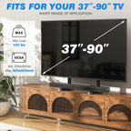 Rfiver Table Top TV Stand with Height Adjustable TV Legs, TV Stands Base with Cable Management for Most 37 to 86 90 Inch Flat or Curved TVs, Steel TV Feet Holds up to 150 lbs, Max VESA 800x600mm