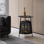 Sofa Side Round Side Table End with Cat House, Condo, Indoor Furniture Kitten, Small Coffee Nightstand with Storage, Living Room Sofa Bedside with Bed(White)