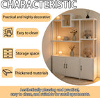 Room Divider with Shelves, Modern Open Shelf Storage Cabinet, Privacy Screens Room Partition Cabinet with Storage Shelf, Suitable for Home or Office Decoration (White, 140cm/55.1in)