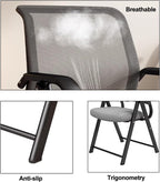Padded Folding Chair, Folding Chairs with Cushion, Foldable Chairs Indoor for Bedroom Patio Party Event Foldable Dining Chairs(Gray)