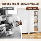 47''Storage Cabinet ,Pantry Cabinet with Doors and Shelves,Tall Kitchen Pantry Cabinet, White Metal KitchenStorage Cabinets, Freestanding Cupboard for Laundry Bathroom Living Room, Assemble Required
