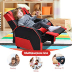 ARLIME Kids Recliner, PU Leather Kid Lounge Chair w/Footrest, Armrest, Headrest & Lumbar Support, Adjustable Gaming Toddler Sofa Armchair for Boys Girls (Red)