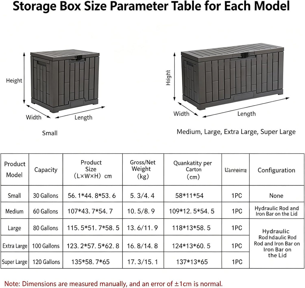 4.deck Boxes Outdoor Waterproof, Package Delivery Boxes For Outside, Features Extra-large Storage Space, Outdoor Storage Box With Lock Slot, for A Wide Range Of Applications(X-Large)