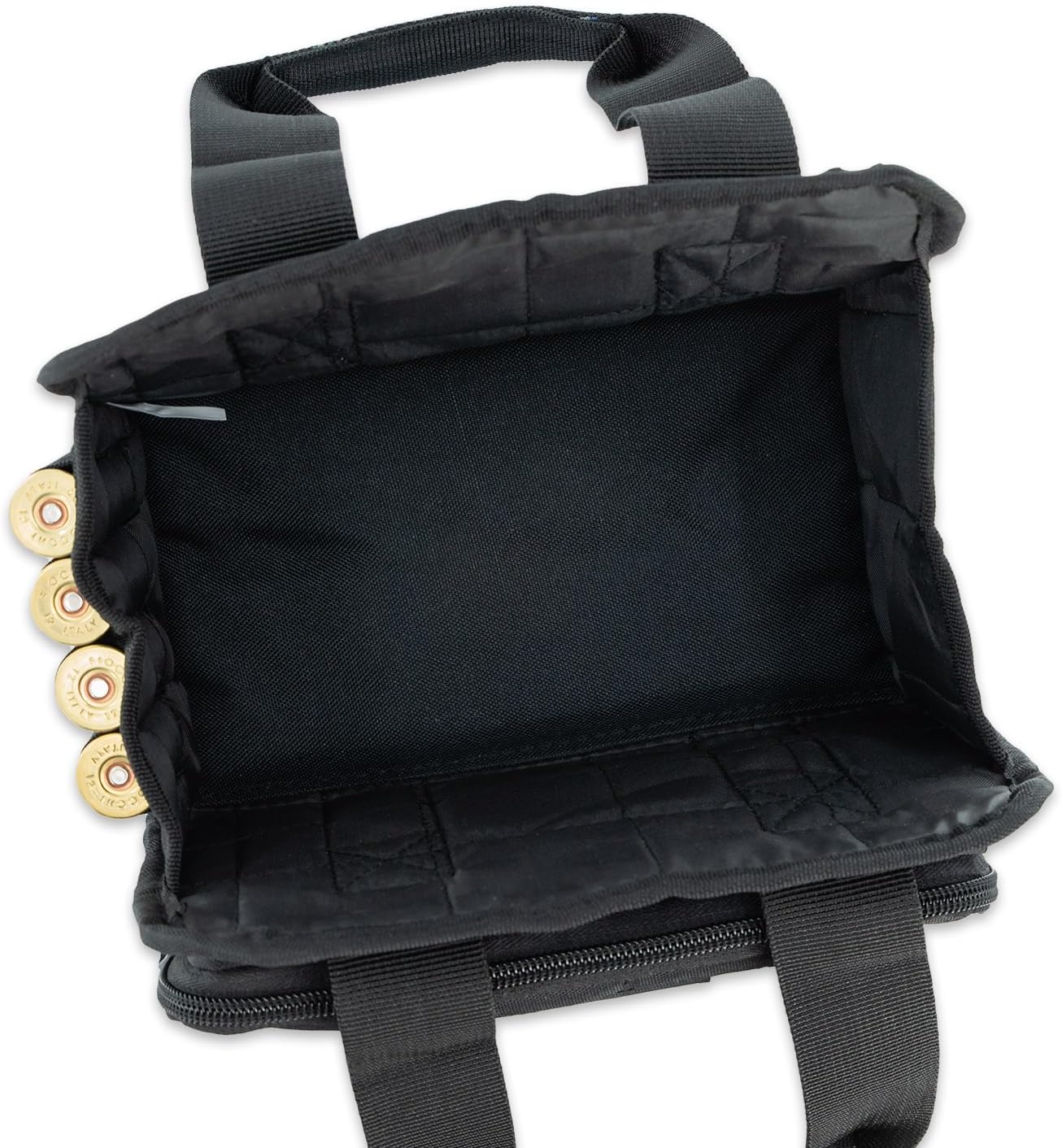 Wild Hare Shooting Gear 4 Box Carrier Durable & Water Resistant - Large Side Accessories Pocket - Black