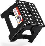 ACSTEP 7.5 Inch Folding Step Stool Foldable Stool Height Kids Step Stool, 176 lb Capacity Plastic Collapsible Stool, Black Small Stepping Stools, Foot Stools Suitable for Kitchen