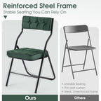 Padded Folding Chairs Set of 4, Heavy Duty Folding Chairs with Cushion, Portable and Comfortable Sets for Dining, Office, Party, Card Table Green