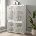 Maykoosh Pantry Cabinets - 2 Piece Kitchen Storage Organizer, White Finish