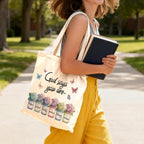 Cute Aesthetic Canvas Tote Bag for Women, Book Totes Bag for Work School Girls, Reusable Totebag with Zipper Pocket