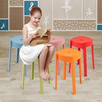 5 Pack Plastic Stackable Stools, 18 Inch Colorful Round Classroom Stools for School, Kindergarten, Home & Office