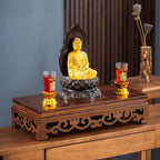 Freestanding Hollow Carving Wooden Shrine Altar Table Personal Shrine Altar Table Shelf Buddhist Prayer Altar Cabinet for Living Room, Bedroom(40 * 25 * 12cm/15.7 * 9.8 * 4.7in)
