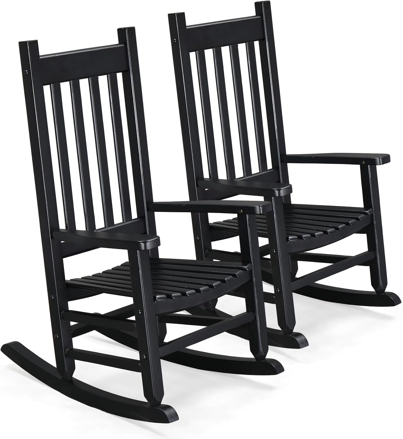 Bonnlo Kids Rocking Chair, Wooden Rocker with Classic Design, Solid Hardwood Construction, Indoor Nursery Furniture for Reading, Eating, Playing, Classroom and Bedroom (Black)