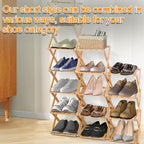 Vertical Shoe Rack Small Narrow Shoe Racks 4-Tier Folding Shoe Storage Rack No Installation Shoes Organizer Shelf Standing Storage Shoe Rack for Entryway Hallway Corridor Room Corner Storage