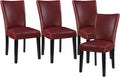 Solid Wood Dining Chairs Set of 4 with UP High Back, Modern Classic Kitchen Chairs with Upholstered Seat, Holds 300 Lbs,Easy Assembly for Dining Room, Home Office Red CY1331RD