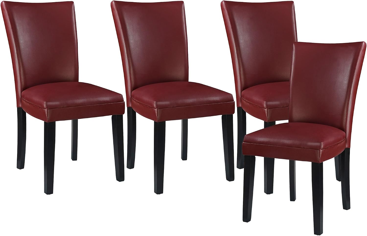 Solid Wood Dining Chairs Set of 4 with UP High Back, Modern Classic Kitchen Chairs with Upholstered Seat, Holds 300 Lbs,Easy Assembly for Dining Room, Home Office Red CY1331RD