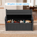 AmaVins 70 Gallon Outdoor Storage Bench Deck Box, Waterproof Lockable, Outdoor Storage Furniture for Patio, Garden, Porch (Black)