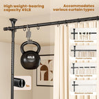 Abiglifty Room Divider Curtain Rods No Drilling, Adjustable 4-10Ft(H) Wall Divider for Room Separation, Temporary Privacy Tension Curtain Rods, Freestanding Space Room Separator, Black