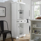 Maykoosh White Pantry Cabinet - Adjustable Shelves, 4 Door & 1 Drawer Storage