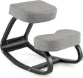 SlickBlue Wooden Ergonomic Backless Rocking Kneeling Chair with Padded Cushion, Active Sitting