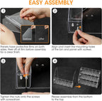 AIEVE Drink Packet Organizer with 15 Compartments, Water Packet Organizer for Water Flavor Drink Mix, Easy Assembly Acrylic Sugar Packets Holder for Cabinet Kitchen Storage Organization