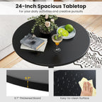 Giantex Two-in-one Bar Table with Detachable Pole, Metal Base, 24" Round Top, 40"/22" Two Convertible Height, Cocktail Table, Coffee Table, Pub Table for Dining Room, Restaurant, Kitchen (1, Black)