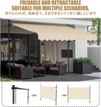 Retractable Patio nings - Adjustable Height No Drilling Installat Suitable for Any Window/Door - 400CM/157.5in Outdoor Sune Soluts