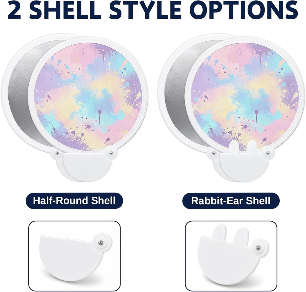 Custom Foldable Flying Disc Fans with Storage Pouches Bulk 100Pcs Personalized Round Handheld Fans with Logo/Photo/ Text personalized Portable Pocket Folding Hand Fans for Wedding Favors, Trade Shows