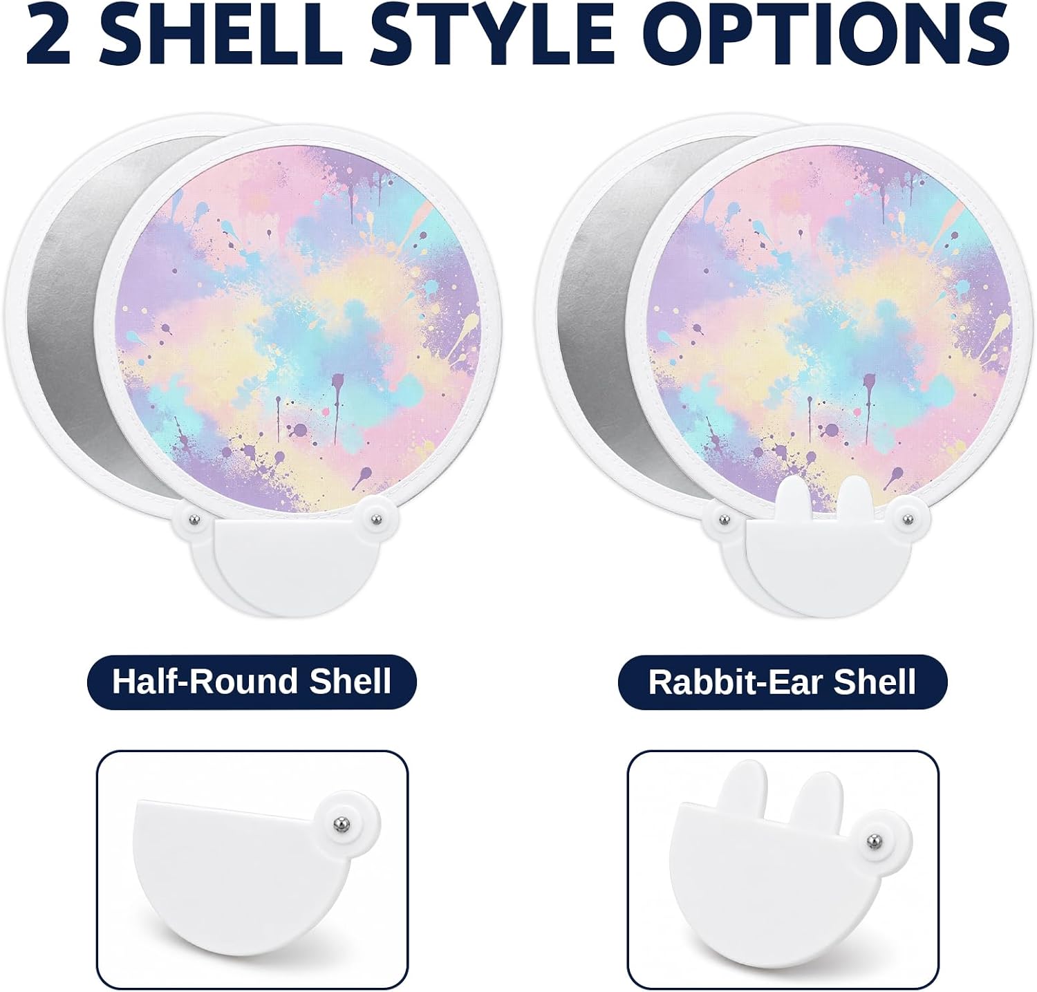 Custom Foldable Flying Disc Fans with Storage Pouches Bulk 100Pcs Personalized Round Handheld Fans with Logo/Photo/ Text personalized Portable Pocket Folding Hand Fans for Wedding Favors, Trade Shows