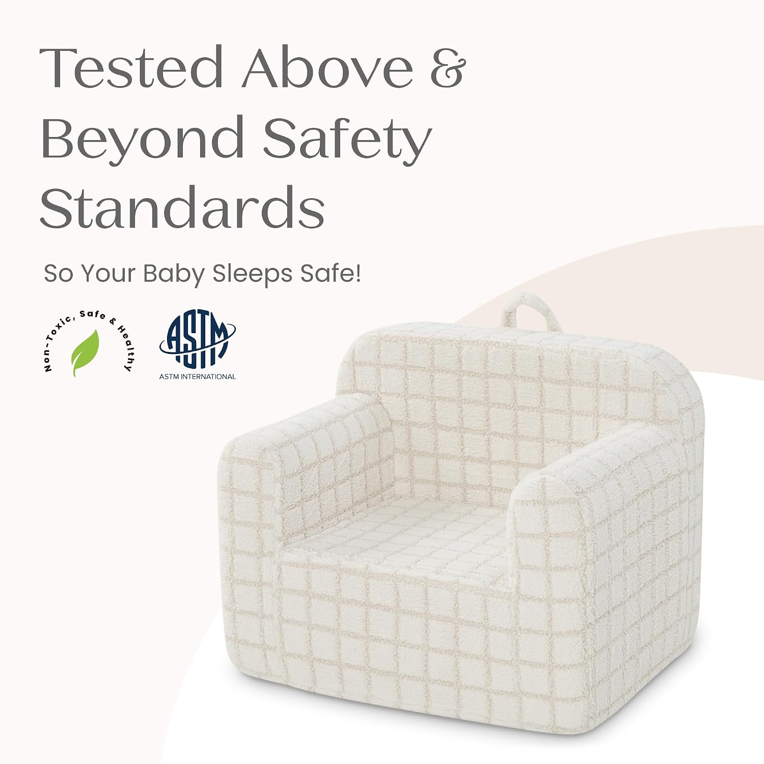 Delta Children Checkered Cozee Chair, Cream