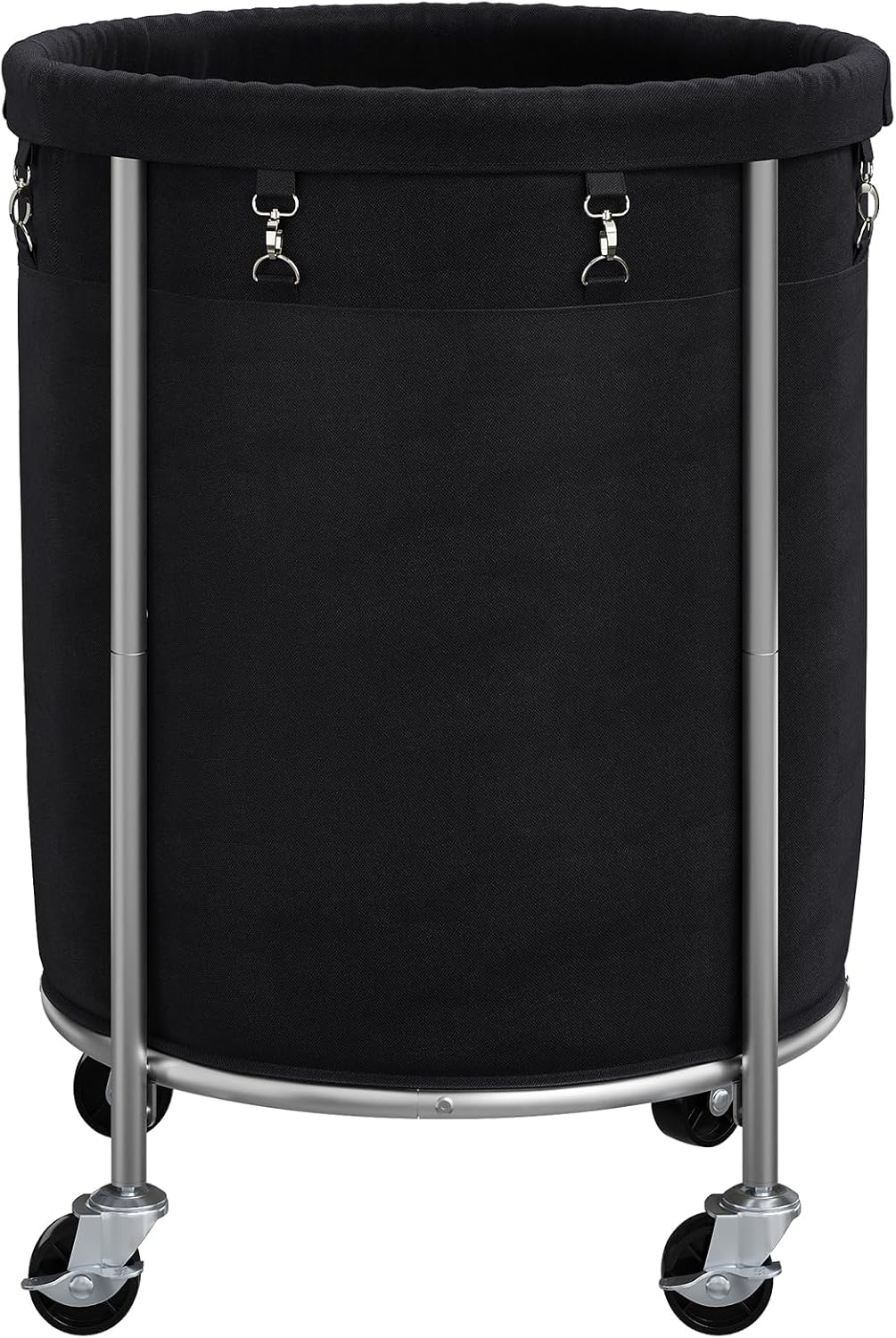 ELYKEN 190L Laundry Basket with Wheels, Large Rolling Laundry Hamper with Removable Liner Bag, Round Rolling Laundry Cart, Dirty Clothes Hamper for Hotel, Home, Closet, Dorm, Black