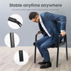 NEWBULIG Waiting Room Chair Set of 4, Leather Stationary Office Guest Reception Chairs No Wheel,Comfy Padded Arms,for Conference Room Lobby Side breakroom