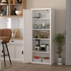 Pantry Storage Cabinet, Metal Pantry Cabinet with Adjustable Shelves,Cupboard,Tall Storage Cabinets for Kitchen, Living Room, Dining Room and Office, White