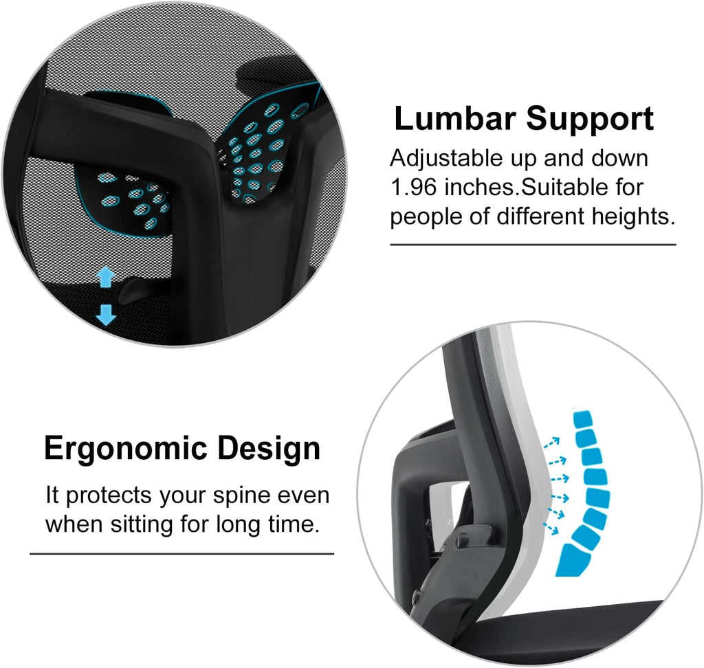 Drafting Chair,Tall Office Chair, Ergonomic Standing Desk Chair with Flip-up Armrests,Mid-Back Counter Height Computer Task Chair with Lumbar Support and Adjustable Footrest Ring,Black