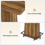 Tribesigns 47" Bar Table, Rustic Industrial Pub Table with Metal Footrest, Rectangular Tall Bar Table for Bar, Restaurant, Patio, Coffee, Easy to Assemble (Brown)