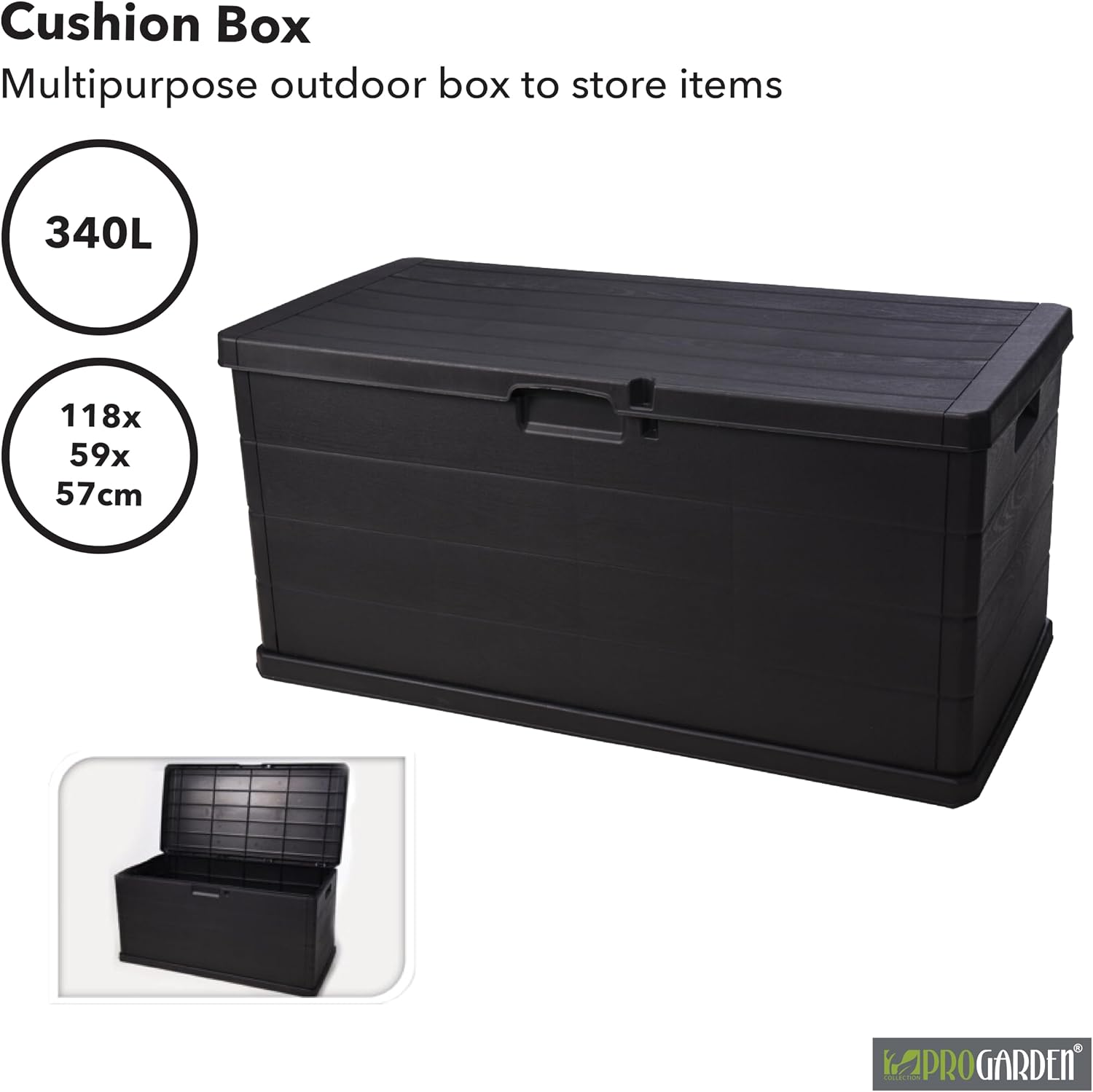MIRADA IPAE-PROGARDEN ALPHA 340LT TRUNK BOX 118X59XH57 Anthracite
