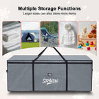 Christmas Tree Storage Bag 9ft for Xmas Trees - Grey | Heavy Duty, Artificial Xmas Bag, Reinforced Handles, Dual Zippers Wide Opening, Two Mesh Pockets, Thick PE , Moving Bags