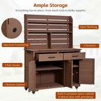 Large Garden Potting Bench with Storage Cabinet and Hutch Top