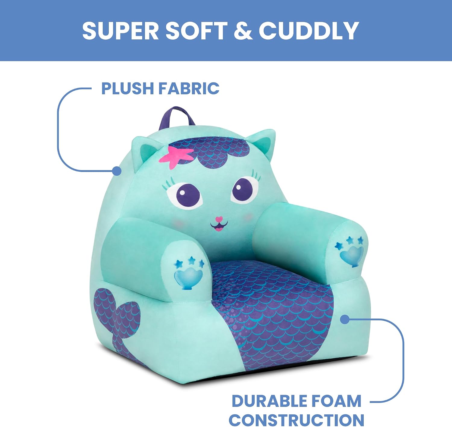 Delta Children - Gabby's Dollhouse Cozee Buddy Kids Chair, Blue