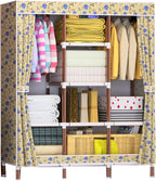 Wardrobe Organiser Durable Wardrobe Storage Thickened Steel Pipe Strong Load-Bearing Tear Resistant Wardrobe Assembly Storage Hang Used for Bedroom Dorm Room (Color : 175X46