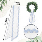 Wreath Sash for Front Door Light Blue Cotton Wreaths Satin Sash Burlap Garland Ribbon Accessories for Wreath Yard Doorway Indoor Outdoor Bow Bridal Shower Home Decor,5.11 x 55.1