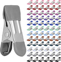 Clothes Pins Heavy Duty 72 Pack, Metal Clothespins, Chip Clips 2.17 inch, Clothespins for Clothesline Photo, Rubber Grips, 12 Colors