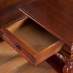 YUNMUAIR-Solid Wood Side Table with Drawer Square Vintage End Tables Living Room,Victorian Style Bedside Nightstand,Sofa Tables with Storage Shelf,Telephone Table for Living Room,No-Tools Assembly