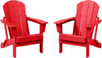 WestinTrends Malibu 2 Piece Set Outdoor Folding Poly Adirondack Chair, Red