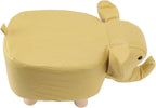 SUNGOOYUE Animal Footstools, Cute Elephant Stool with Soft Sponge and Anti Slip Patches, Sturdy Pine Wood Frame, for Nursery Bedroom Living Room Decor (Yellow)