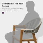 PURPLE LEAF Outdoor Bar Height Bar Stool Set of 2 Rattan Bar Chair with Back Aluminum Modern Barstools for Patio Backyard Indoor Kitchen Teak