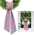 Wreath Sash for Front Door Boxwood Wreath Sash Accessories for Indoor Outdoor Decor, 5.1'' x 59''(Red White and Blue Stripe)