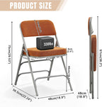 Folding Chair with Thick Cushioned Seat, Padded Metal Frame Foldable Chairs for Home Office Party Wedding Indoor Outdoor Use, Heavy Duty Comfortable Portable Dining Chairs, 1 Pack, Tawny